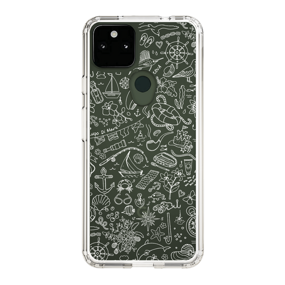 Slim Protection Case［ SINA COVA - Marine Line Art - White ］