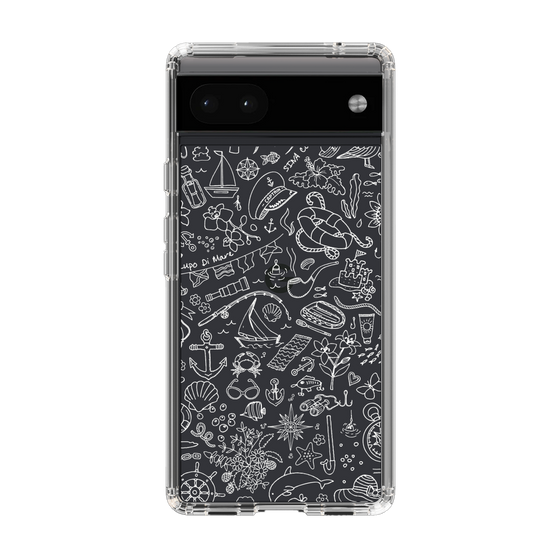 Slim Protection Case［ SINA COVA - Marine Line Art - White ］