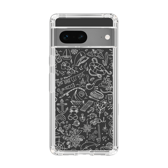 Slim Protection Case［ SINA COVA - Marine Line Art - White ］