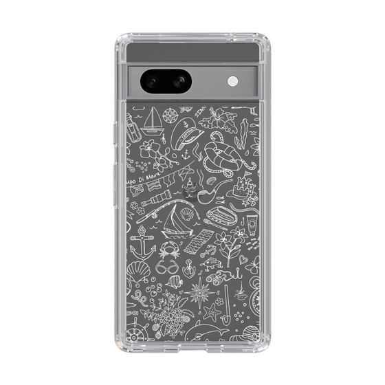 Slim Protection Case［ SINA COVA - Marine Line Art - White ］