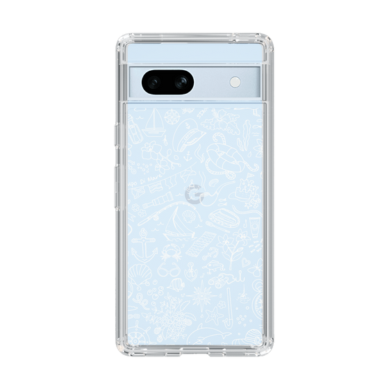 Slim Protection Case［ SINA COVA - Marine Line Art - White ］