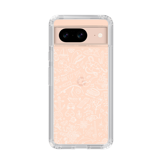 Slim Protection Case［ SINA COVA - Marine Line Art - White ］