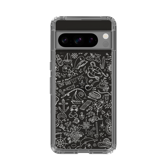 Slim Protection Case［ SINA COVA - Marine Line Art - White ］