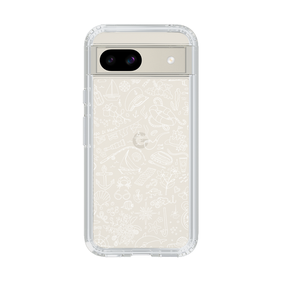 Slim Protection Case［ SINA COVA - Marine Line Art - White ］