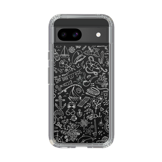 Slim Protection Case［ SINA COVA - Marine Line Art - White ］