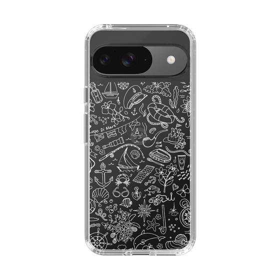 Slim Protection Case［ SINA COVA - Marine Line Art - White ］