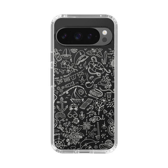 Slim Protection Case［ SINA COVA - Marine Line Art - White ］