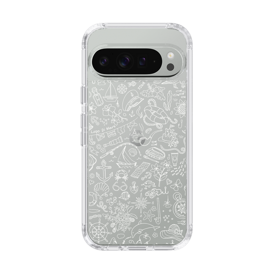 Slim Protection Case［ SINA COVA - Marine Line Art - White ］