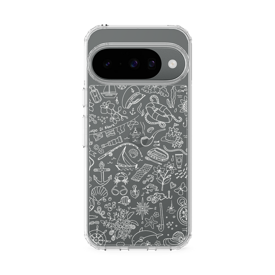 Slim Protection Case［ SINA COVA - Marine Line Art - White ］