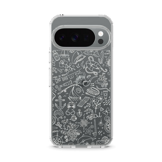 Slim Protection Case［ SINA COVA - Marine Line Art - White ］