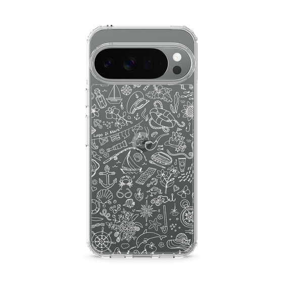 Slim Protection Case［ SINA COVA - Marine Line Art - White ］