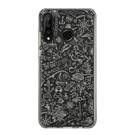 Slim Protection Case［ SINA COVA - Marine Line Art - White ］