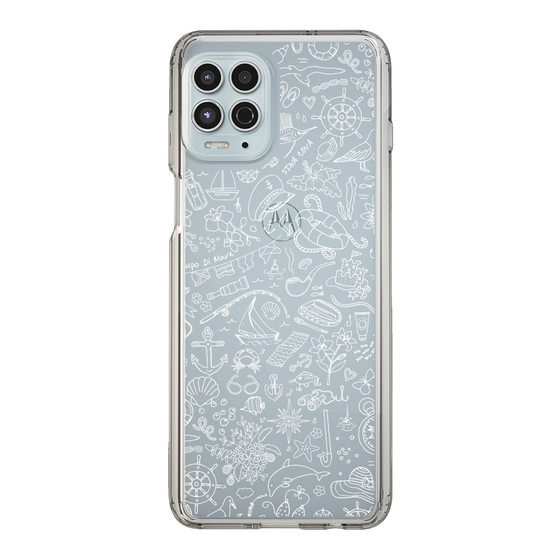 Slim Protection Case［ SINA COVA - Marine Line Art - White ］