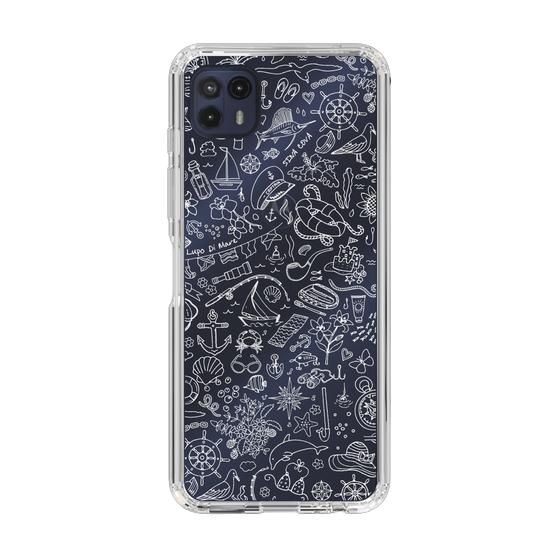 Slim Protection Case［ SINA COVA - Marine Line Art - White ］