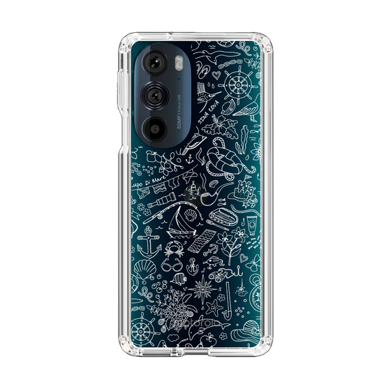 Slim Protection Case［ SINA COVA - Marine Line Art - White ］