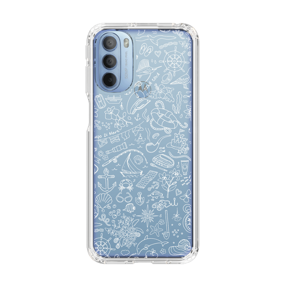 Slim Protection Case［ SINA COVA - Marine Line Art - White ］