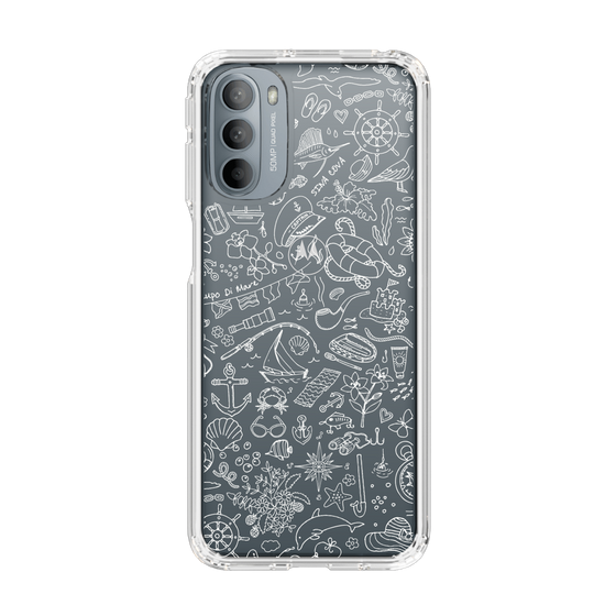 Slim Protection Case［ SINA COVA - Marine Line Art - White ］