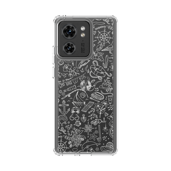 Slim Protection Case［ SINA COVA - Marine Line Art - White ］