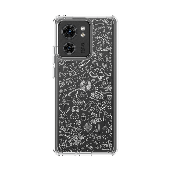 Slim Protection Case［ SINA COVA - Marine Line Art - White ］