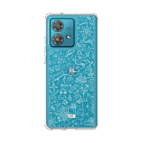 Slim Protection Case［ SINA COVA - Marine Line Art - White ］