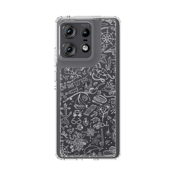 Slim Protection Case［ SINA COVA - Marine Line Art - White ］