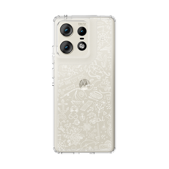 Slim Protection Case［ SINA COVA - Marine Line Art - White ］