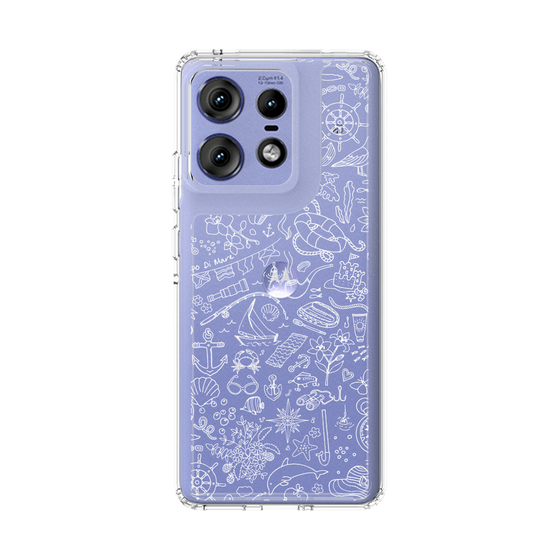 Slim Protection Case［ SINA COVA - Marine Line Art - White ］