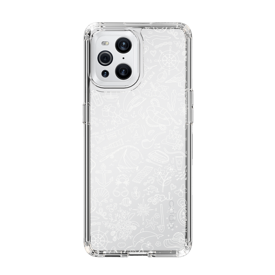 Slim Protection Case［ SINA COVA - Marine Line Art - White ］