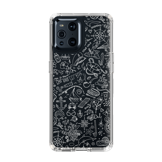 Slim Protection Case［ SINA COVA - Marine Line Art - White ］