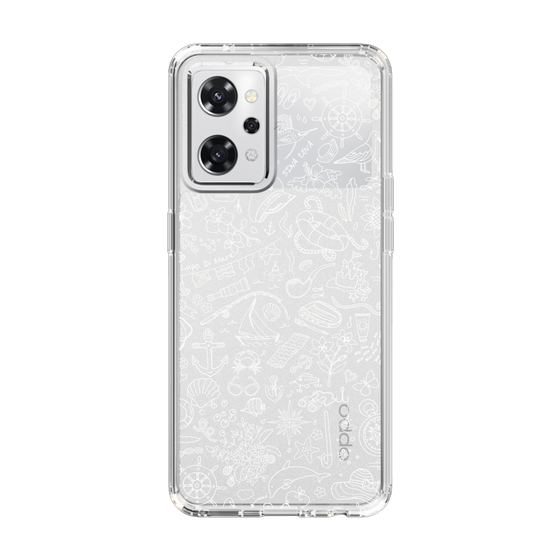Slim Protection Case［ SINA COVA - Marine Line Art - White ］