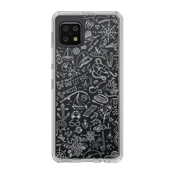 Slim Protection Case［ SINA COVA - Marine Line Art - White ］