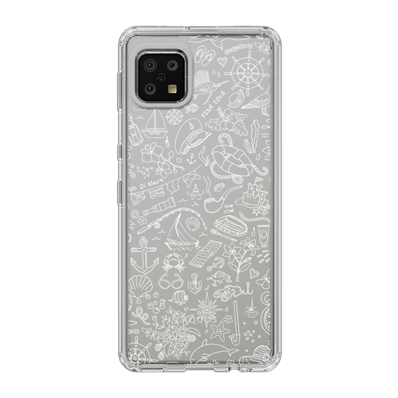 Slim Protection Case［ SINA COVA - Marine Line Art - White ］