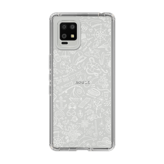 Slim Protection Case［ SINA COVA - Marine Line Art - White ］