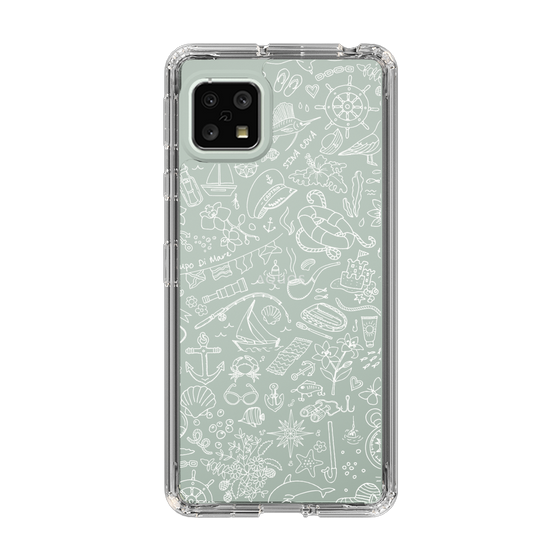 Slim Protection Case［ SINA COVA - Marine Line Art - White ］