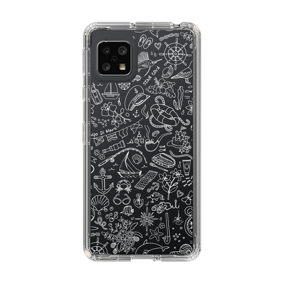 Slim Protection Case［ SINA COVA - Marine Line Art - White ］