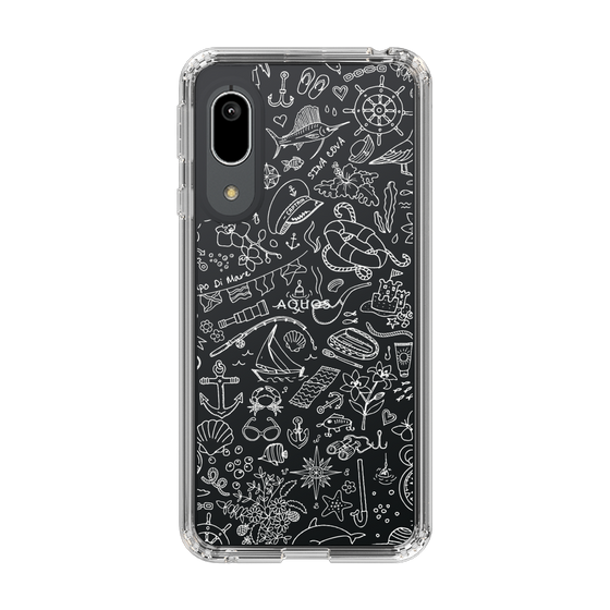 Slim Protection Case［ SINA COVA - Marine Line Art - White ］