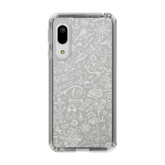 Slim Protection Case［ SINA COVA - Marine Line Art - White ］