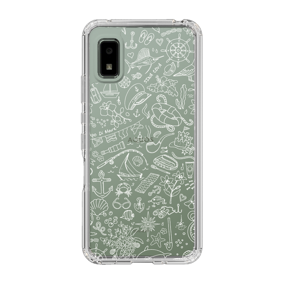 Slim Protection Case［ SINA COVA - Marine Line Art - White ］