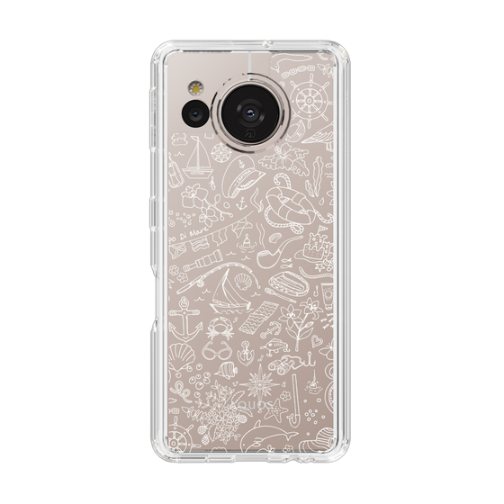 Slim Protection Case［ SINA COVA - Marine Line Art - White ］