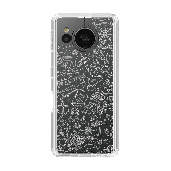 Slim Protection Case［ SINA COVA - Marine Line Art - White ］