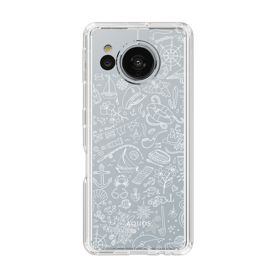 Slim Protection Case［ SINA COVA - Marine Line Art - White ］