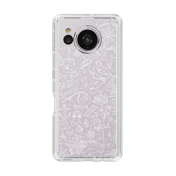 Slim Protection Case［ SINA COVA - Marine Line Art - White ］