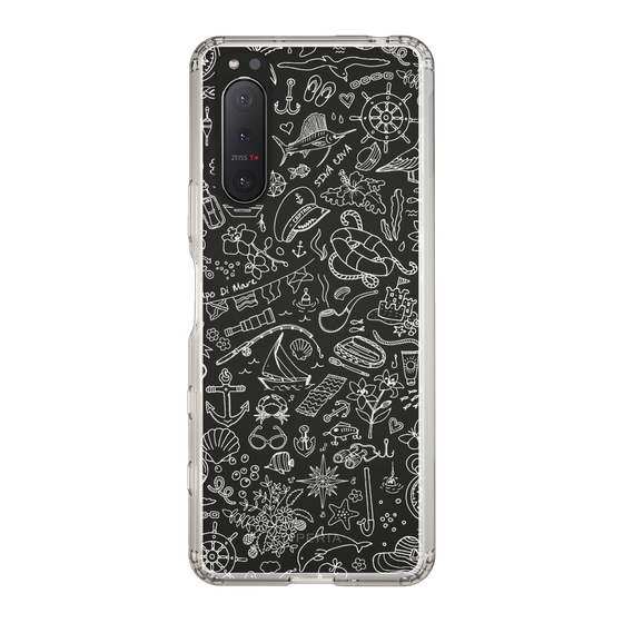 Slim Protection Case［ SINA COVA - Marine Line Art - White ］