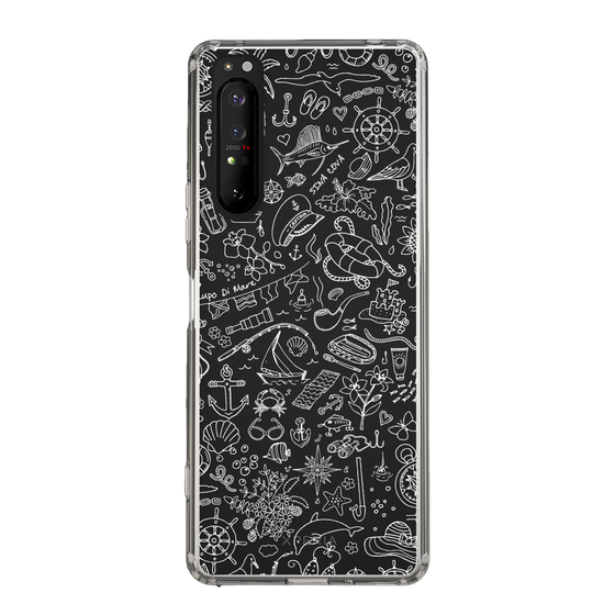 Slim Protection Case［ SINA COVA - Marine Line Art - White ］