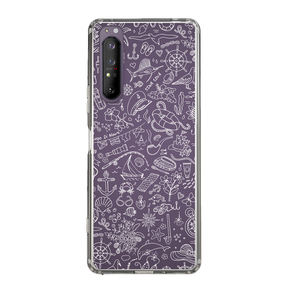 Slim Protection Case［ SINA COVA - Marine Line Art - White ］