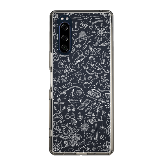 Slim Protection Case［ SINA COVA - Marine Line Art - White ］
