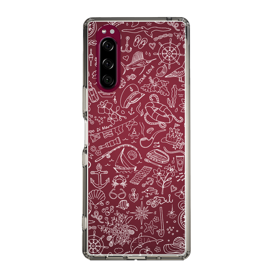 Slim Protection Case［ SINA COVA - Marine Line Art - White ］