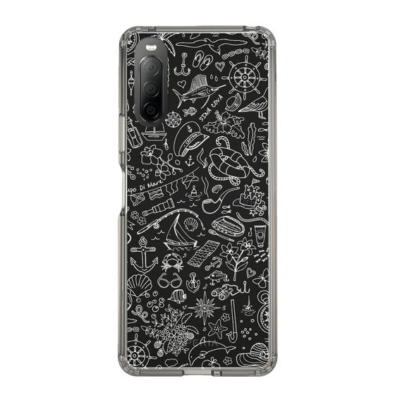 Slim Protection Case［ SINA COVA - Marine Line Art - White ］