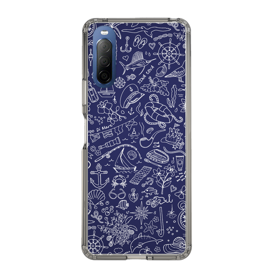 Slim Protection Case［ SINA COVA - Marine Line Art - White ］