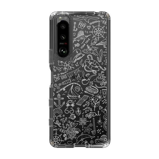 Slim Protection Case［ SINA COVA - Marine Line Art - White ］